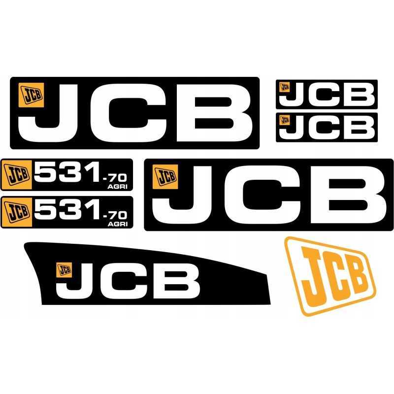 JCB 531 70 Agri laminuotų krautuvų lipdukai