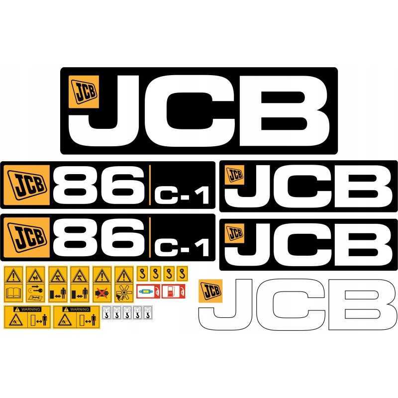 JCB 86C 1 vikšrinio ekskavatoriaus laminuoti lipdukai