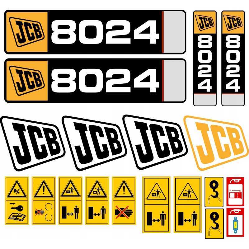 JCB 8024 mini ekskavatoriaus laminuoti lipdukai
