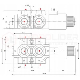 Solenoidinis vožtuvas 6 2 140l min 12v 3 4 walvoil