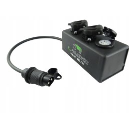 Dėžutė 2x 3 kontaktų lizdas 2 USB lizdai mašinoms