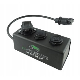 8 dėžutė, 3 kontaktų cigarečių degiklio lizdas, 2x USB