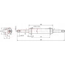 Atraminis cilindras c 360 2x80 hydrolider os apvalus