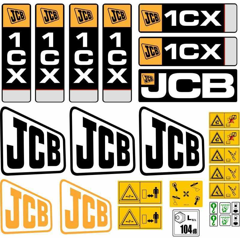 JCB 1CX laminuoti ekskavatorinio krautuvo lipdukai