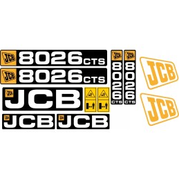 JCB 8026 cts mini ekskavatoriaus laminuoti lipdukai