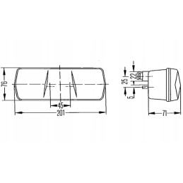Kombinuotas galinis žibintas 201x76mm dešinėje