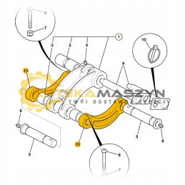Kaušo jungtis JCB 802 8014 8016 8018 8020 141 mm