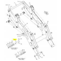 Katės ekskavatoriaus rankos pakėlimo kaištis