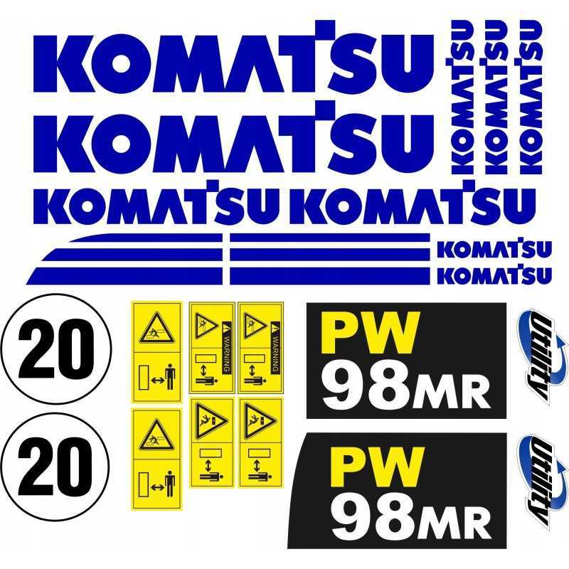 Komatsu pw98mr laminuoti ekskavatoriaus lipdukai