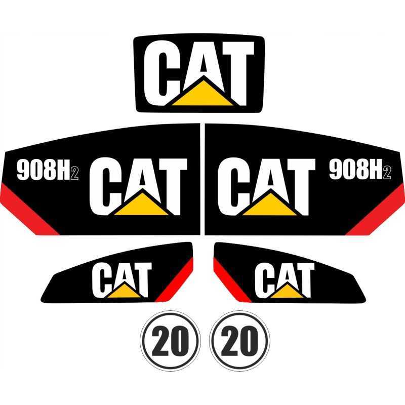 Cat 908h2 908 h2 vikšrų lipdukai laminuoti