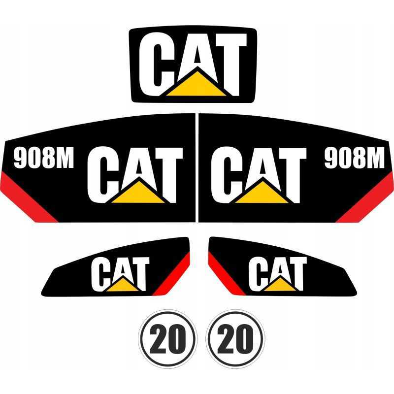 Cat 908m vikšrinio laminuoto krautuvo lipdukai