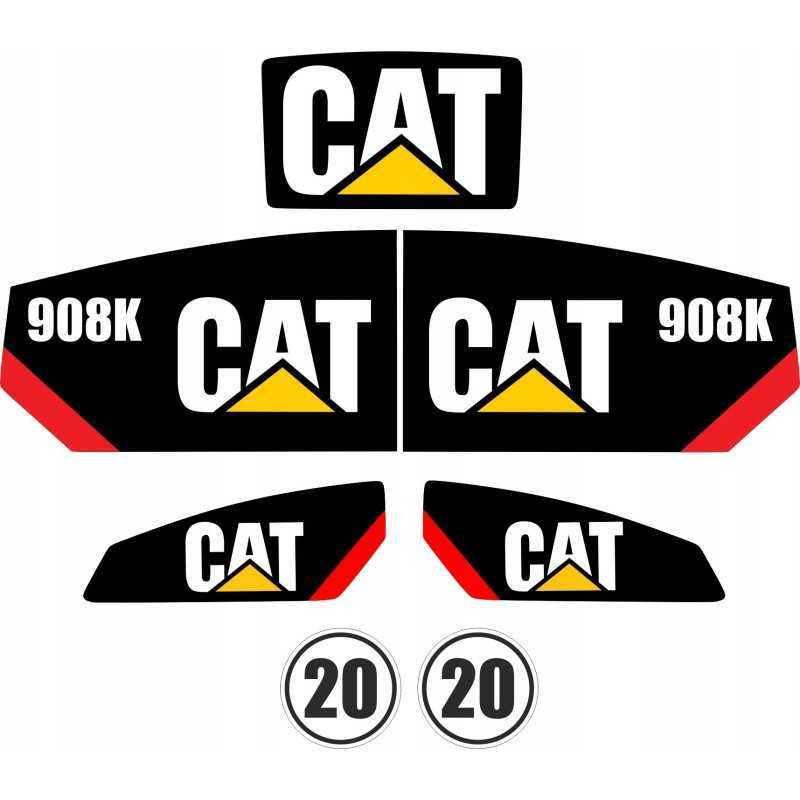 Cat 908k vikšrinio laminuoto krautuvo lipdukai