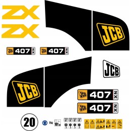 JCB 407ZX laminuoti lipdukai JCB 407 ZX įkroviklis