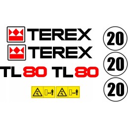 Terex tl80 tl 80 tarnybinio įkroviklio lipdukai