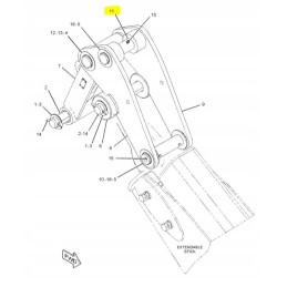 Priekinio kaušo jungties kaištis cva cat