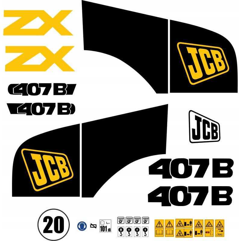 JCB 407B laminuoti lipdukai, JCB 407 B pakrovėjas