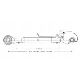 Viršutinė jungtis su tvirtinimo kabliu, kampas 3 cbm