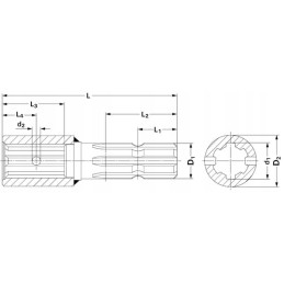 Vidinis GTV sumažinimas 8x32x38mm 1 3 8 su 6 l 170 mm