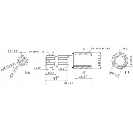 Vidinis GTV sumažinimas 8x32x38mm 1 3 8 su 6 l 170 mm