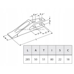 Komatsu centrinis dantis