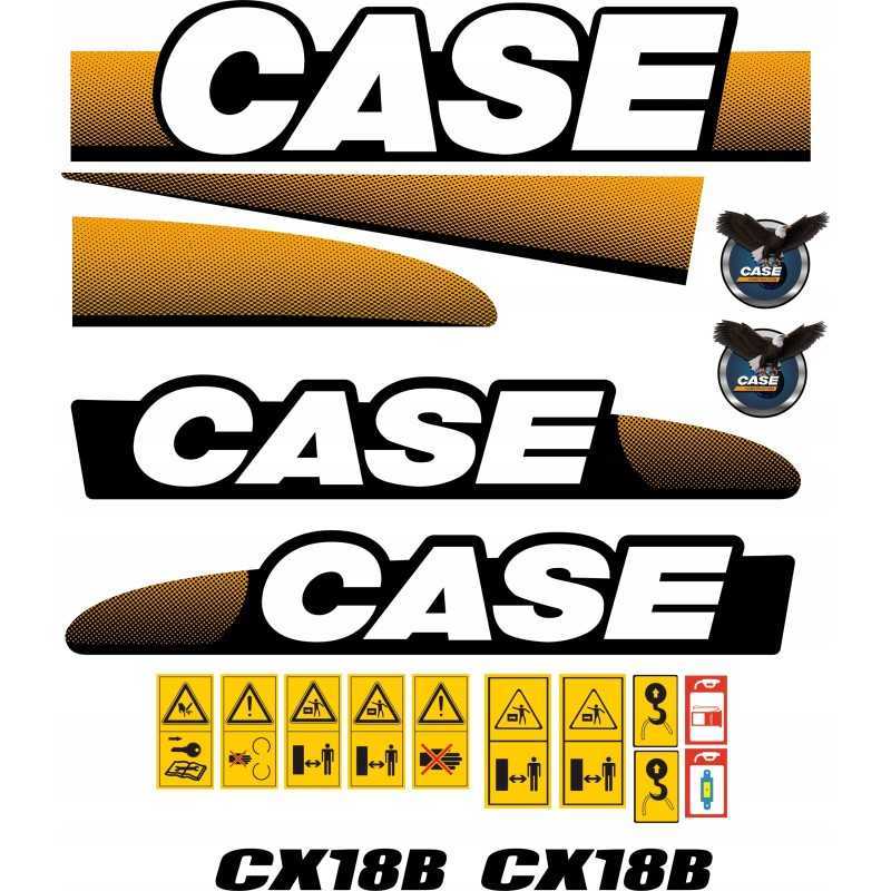 Case cx18b mini ekskavatoriaus laminuoti ekskavatoriaus lipdukai