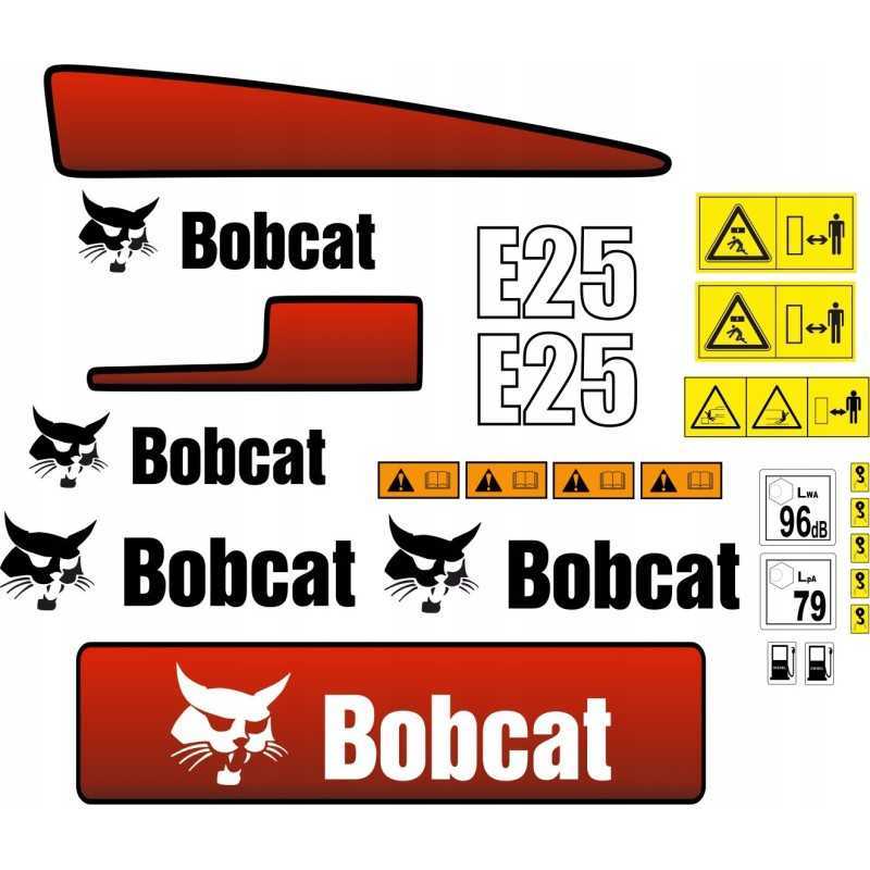 Bobcat e25 mini ekskavatoriaus laminuoti ekskavatoriaus lipdukai