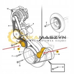 Diržo įtempiklis volvo ec250d ec250e ec300d ec350d