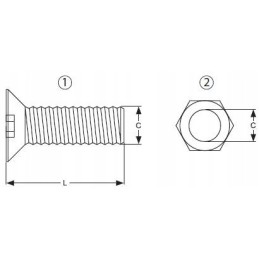 Varžtas ir veržlė, pritvirtinantys noragą prie Volvo JCB ašmenų