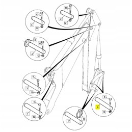 Galinis kaušo kaištis jcb ekskavatoriaus krautuvas cva