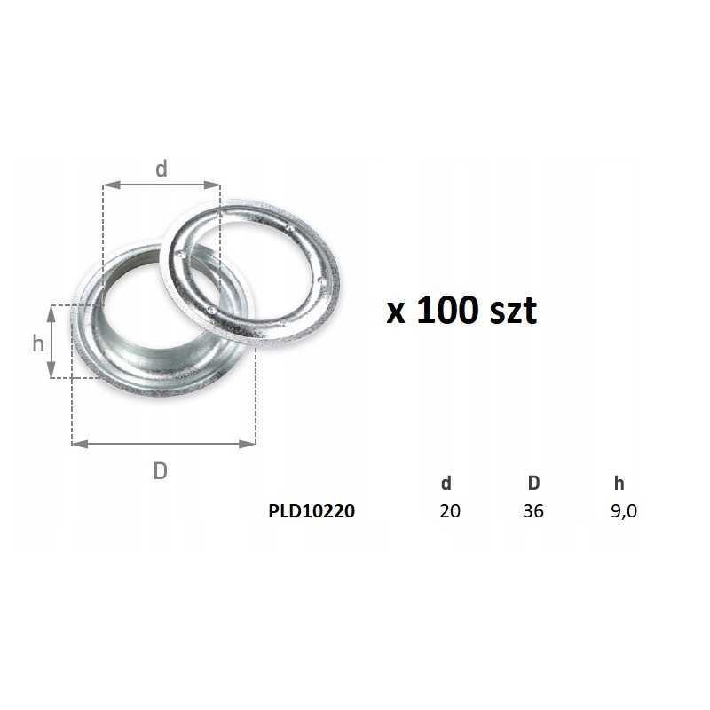 Aselė tentui, tento ąselės, skersmuo 20, 100 vnt