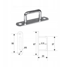 Kablys, rankena, kreiptuvas, rankena, h 16, 6 vnt