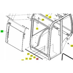 Yanmar salono priekinio lango sandariklis SV15 SV26