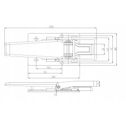 Užraktas priekabos kėbulo šonui su rankena