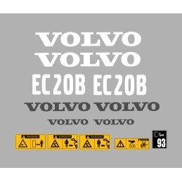 Volvo ec20b ec 20 b mini ekskavatoriaus lipdukai