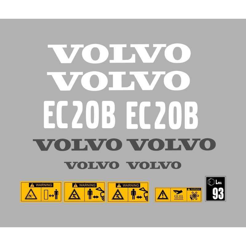 Volvo ec20b ec 20 b mini ekskavatoriaus lipdukai