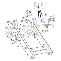 Kėlimo cilindro kaištis JCB ekskavatoriniam krautuvui