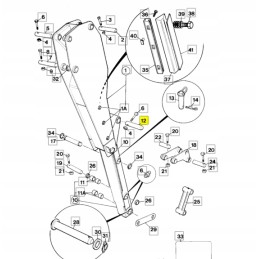Kaušo cilindro kaištis JCB žemės ekskavatorius CVA
