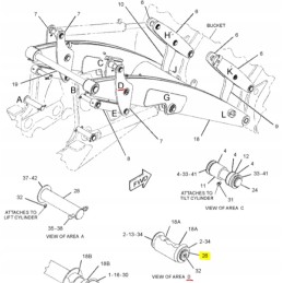 Cilindro kaištis cva ekskavatorius krautuvas kat