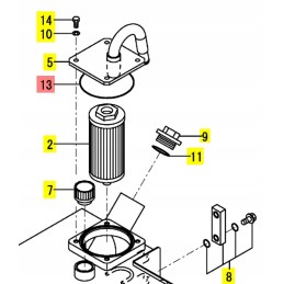 Yanmar sandarinimo žiedas hidraulinio filtro dangčiui