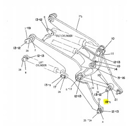Cat ratinio krautuvo kaušo tvirtinimo kaištis
