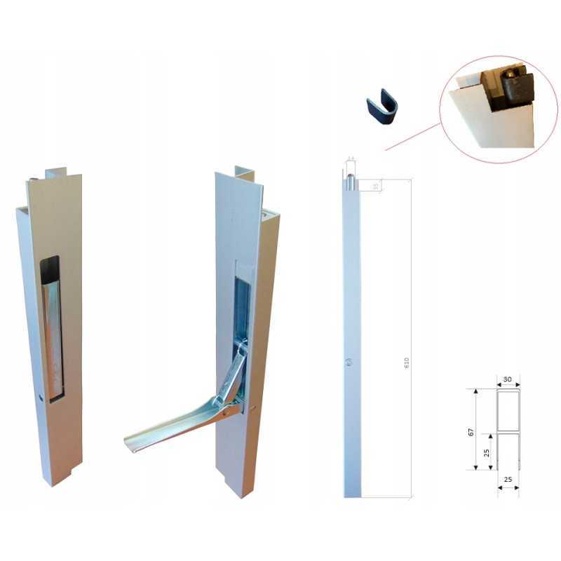 H600 aliuminio šoninė vertikali spyna, plz rankenos