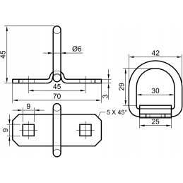 4x tvirtas grindų laikiklis 800 kg kroviniui pritvirtinti