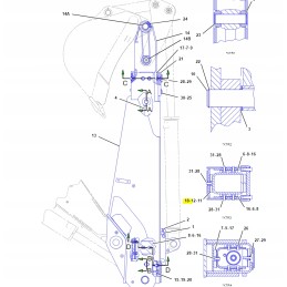 Cat ekskavatoriaus krautuvo svirties prailginimo sklendė 15 mm