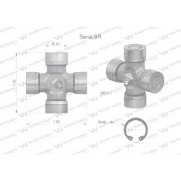 Veleno kryžminė galvutė 41x118 serijos 9r motogeneric