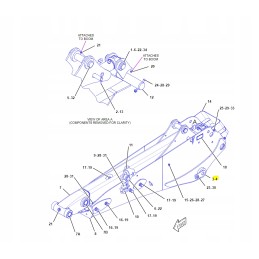 Priklijuotas katės rankos kaištis, skirtas cva ekskavatoriniam krautuvui