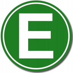 Lipdukas e raidė, žymintis mažai triukšmingą sunkvežimį 20 cm