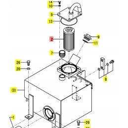 Yanmar hidraulinio filtro bakas SV15 SV22