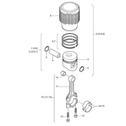 Hatz 1d41 stūmoklis, pilnas std 01312402