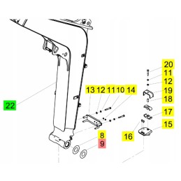 Yanmar rankos pagalvėlė 60x120x1 25