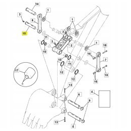JCB ekskavatoriaus kaušo jungties kaištis 65x370